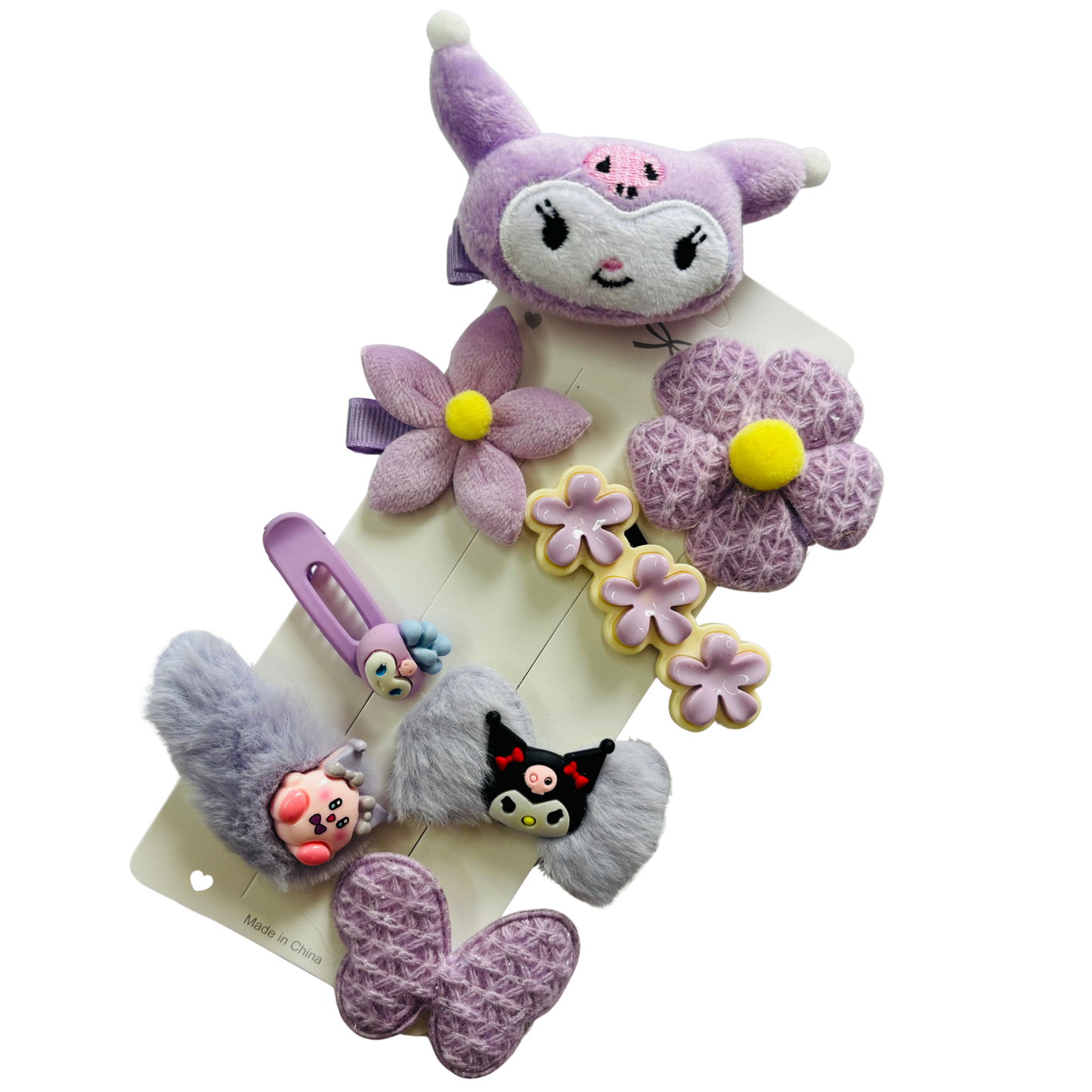 Plush Flower Clip Set