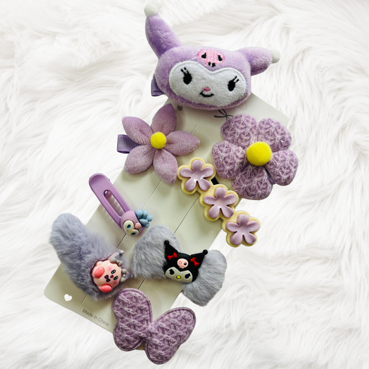 Plush Flower Clip Set
