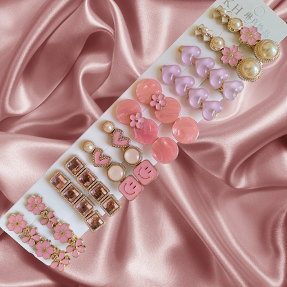 Korean Fashion Style Pearl Rhinestone Metal Hair Clips 05 (12 Pcs)