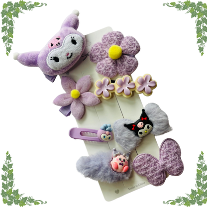 Plush Flower Clip Set
