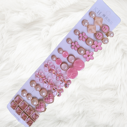 Korean Fashion Style Pearl Rhinestone Metal Hair Clips 01 (12 Pcs)