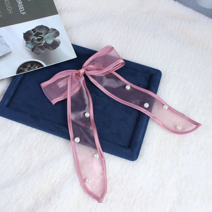 Chic Pearl Ribbon Bow