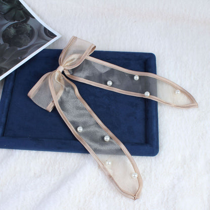 Chic Pearl Ribbon Bow