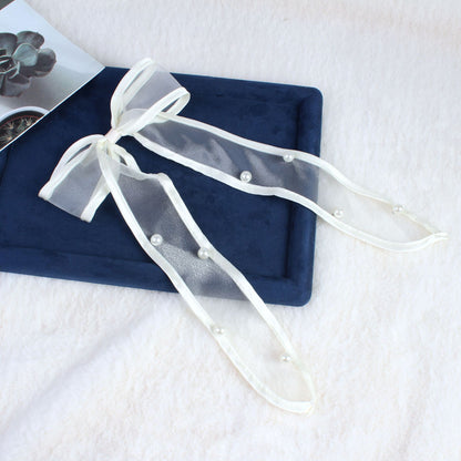 Chic Pearl Ribbon Bow