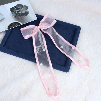 Chic Pearl Ribbon Bow