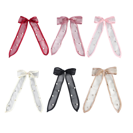Chic Pearl Ribbon Bow