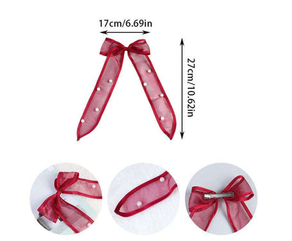 Chic Pearl Ribbon Bow