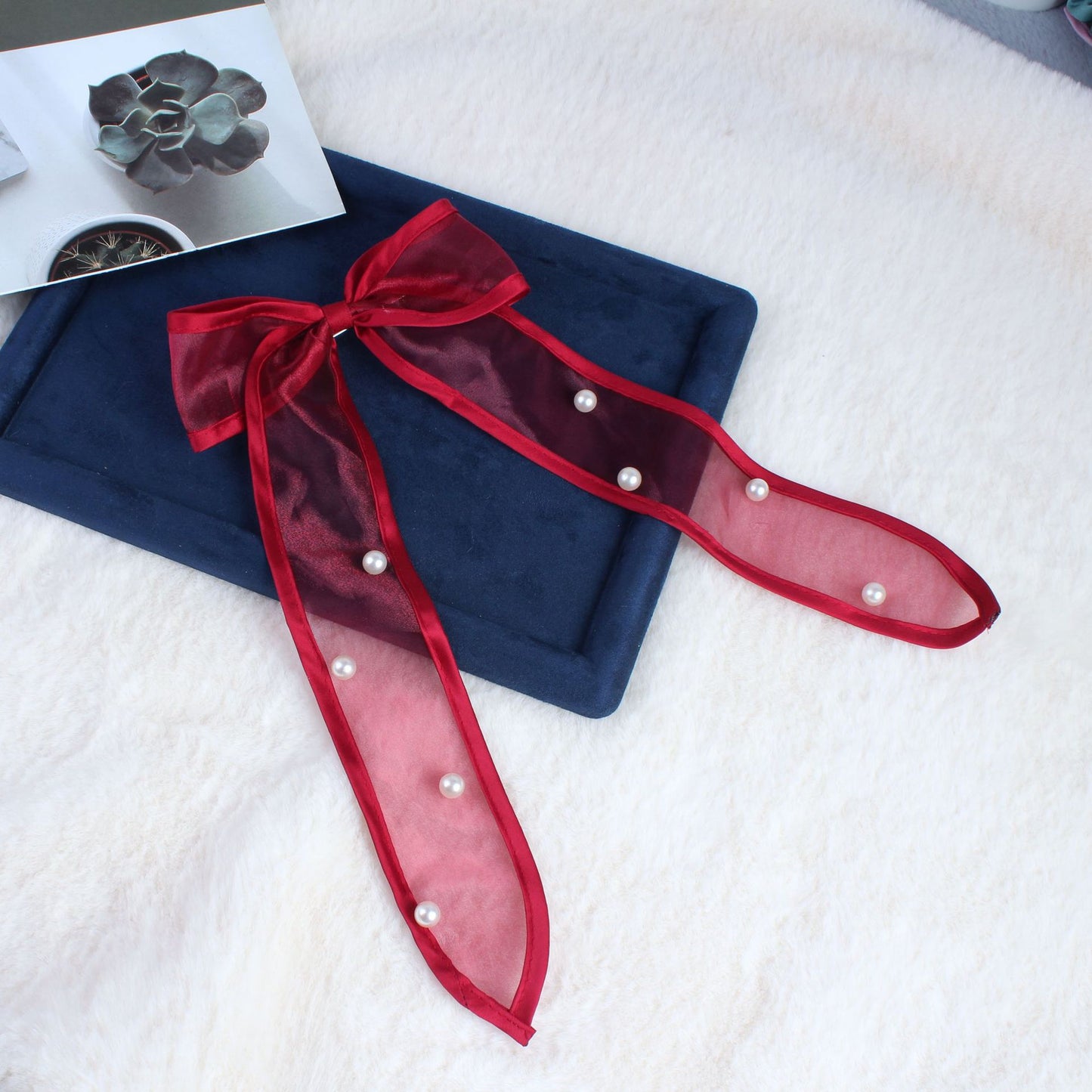 Chic Pearl Ribbon Bow