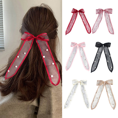 Chic Pearl Ribbon Bow